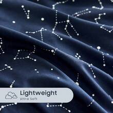 - Constellation Bed Sheets, 4 - Piece Sheet Set, Celestial Space Itchy Star Galaxy Astrology, Soft Icrofiber Deep Pocket Bedding, Navy Blue, Queen Size - 雙床+海軍藍 - 查看 5