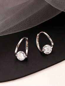 1 Piece Sterling Silver 1 Carat Earrings Simple And Stylish Sterling Silver Diamond Necklace Lightweight Luxury High-End Zirconia Chain Jewelry