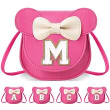 Toddler Purse Gifts For Girls,Personalized Initial Letter Bag Novelty Wallets Mouse Ears Bow Purse Little Girl Purse Kids Wallet Crossbody Bag Toys Birthday Gift For 2 3 4 5 6 7 Year Old Girl