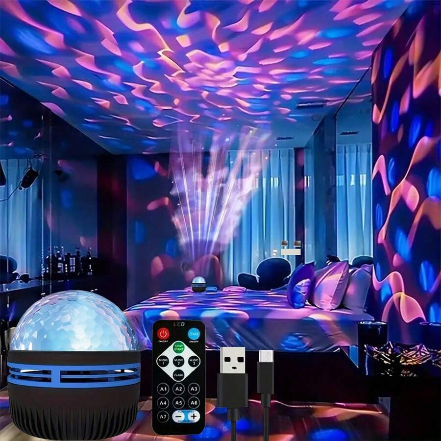 USB Projection Lamp - RGB Multi-Color LED Decorative Light, USB Powered, No Battery Required, Includes Electronic Components, Suitable For Living Room, Bedroom, Kitchen, Dining Room, Bar - Ideal Gift For Halloween, Christmas