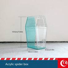 1pc Transparent Acrylic Pet/Plant Habitat Container, Suitable For Succulents, Greenery, Flowers, And Small Reptiles Like Tarantulas, Spiders, Lizards, Insects, Mantis, With Ventilation Holes, Magnetic Lid Design, Comfortable, Breathable, Visible Habitat, Ideal For Beginner Planting And Raising, Christmas, Halloween Decor, Gift