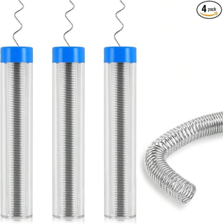 60/40 Solder Wire, 4 PCS Rosin Core Solder, Soldering Wire For Stained Glass, Electrical Soldering, Components Repair (2P 0.8mm/12g And 2P 1mm /15g)