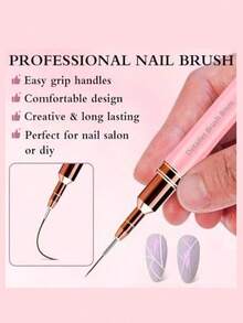 7/9/11/15/25毫米美甲线笔套装，法式条纹3D贴纸线笔 - DIY绘图笔UV凝胶笔，8支渐变法式美甲笔，简约花卉美甲设计，美甲工具，美甲用品，美甲笔 - 粉色 - 查看 6