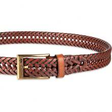 Cinturón de metal trenzado con cordones para hombre de 1 1/4 pulgadas - negro, (Negro esmaltado) - Ver 12