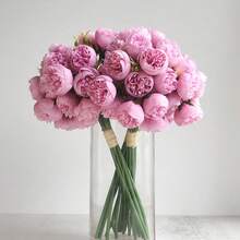 1 باقة / 2 باقة من الزهور الاصطناعية الحريرية من الزهور الاصطناعية للزينة المنزلية وحفلات الزفاف والمناسبات، 27 ساق من الزهور الاصطناعية للزينة والترتيبات المركزية وديكورات حفلات الاستحمام العرسي