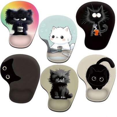 وسادة المعصم لوحة الماوس، لوحة الماوس الإرجونومية مع راحة المعصم، لوحة الماوس المريحة مع راحة المعصم الناعمة، مناسبة للقاعدة المانعة للانزلاق، الكمبيوتر، اللابتوب، المكتب والمنزل