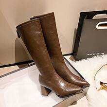 Women Knee-High Boots - 棕色 - 查看 4