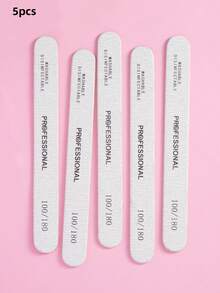 5pcs Nail File, 100/180 Grit Nail Files For Natural Nails, Professional Strong Emery Boards For Nails Doubled Sides Washable Fingernail Files Manicure Tool Set - Light Grey - View 19