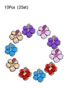5 pièces/set Breloques de mode fleur multicolore DIY, convient pour les sabots, sandales, bracelets, cadeaux de fête