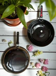 IMPORTEEK Sarten Wok Antiadherente sartén wok antiadherente cocina profesional Importeek aluminio resistente ideal saltear alimentos wok asiático estufa horno hogar - Negro - Ver 1