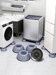 4 Packs Anti-Vibration Pads For Washing Machine, Non-Slip, Noise Reduction, Moisture Resistant, Metal Surface Heightening Support Feet, Suitable For Refrigerator And Dishwasher, Furniture Leg Cushions, Plastic Material