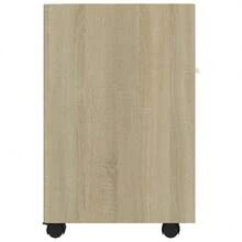 Mobiletto laterale Larryhot con ruote in legno ingegnerizzato Sonoma Oak, bello e pratico, ideale per riporre oggetti e decorare la casa. - Castano - Visualizzare 5