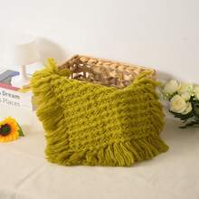 Newborn Photography Props Mohair Handmade Crochet Square Petal Decor Mat - Multicolor - View 3