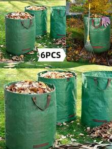 6pcs/3pcs/2pcs/1pc Reusable Large Capacity Leaf Bags, Waterproof & Rot-Proof Lawn Bags, Foldable Green Yard Waste Bags, Garden Dust Collection Bags, Used For Collecting Leaves, Large Capacity Gardening Bags, Lawn, Pool, Garden Leaf Trash Bags, Commercial Recycling Bags - Multicolor - View 16