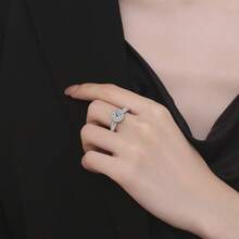 LOVESSOM 925纯银镀14k金莫桑石重圆戒指时尚情侣经典男女设计感高级创意个性轻奢小众华丽休闲简约经典复古风成熟日常佩戴约会派对婚礼旅行男士送女友情人节周年求婚订婚婚礼情人节母亲节新年礼物首饰