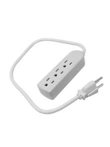 Mini Barra Multicontacto de 3 Contactos Cable de 48cm - Blanco - Ver 4