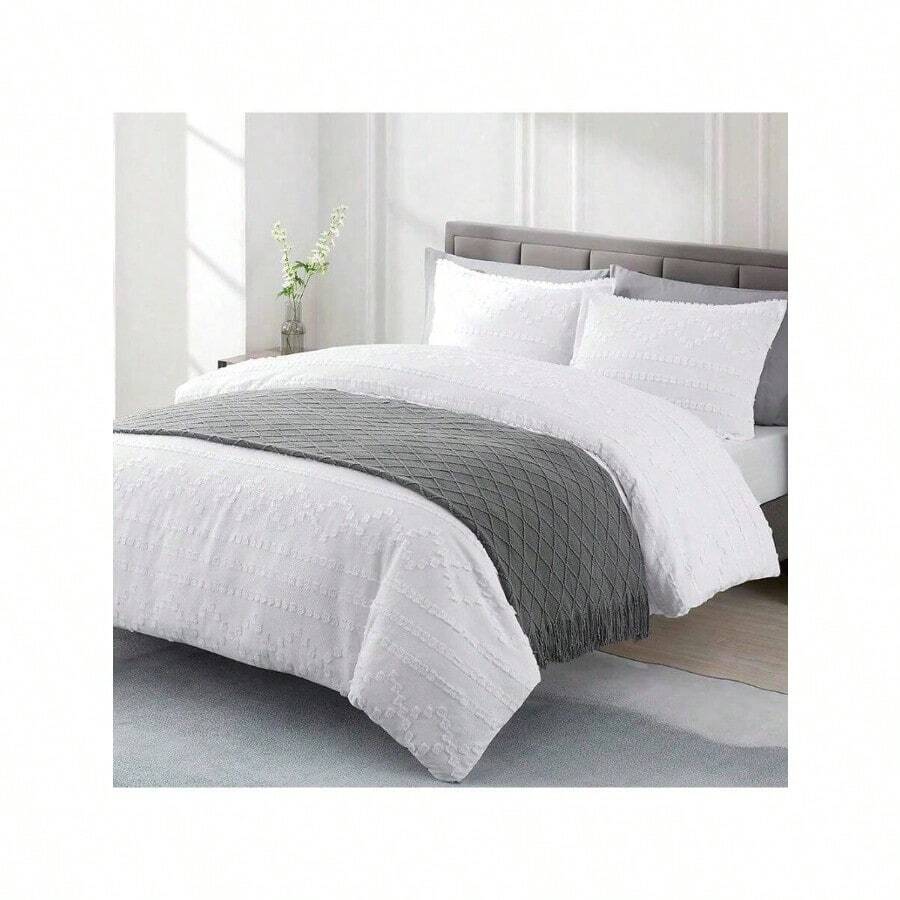MACAR Pie de Cama, Camino Decorativo para Colcha o cobertor, Suave y Ligera con Textura Decorativa y Flecos. - Oxford - Ver 1