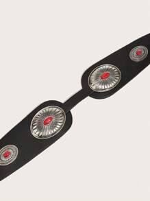 1 件女士复古深色西部复古风格别致腰带秋季、秋季、万圣节