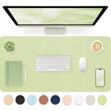 60 x 35 厘米真皮桌垫，真皮鼠标垫，电脑键盘一体式桌垫，大号鼠标垫，笔记本电脑游戏桌垫，高端桌垫，真皮书写学习防污清洁桌面，防滑护眼真皮桌垫，大号鼠标垫，防滑桌垫，防水PU真皮桌面保护垫，书写垫，适用于办公室和家庭（浅紫色）