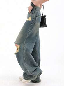 Ripped Wide Leg Jeans