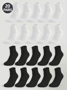 3pcs/4pcs/6pcs/12pcs Men's Loose Top Socks, Middle-Aged & Elderly Wide Mouth Non-Binding Ankle Socks, Plus Size, Solid Black/White/Gray, Casual Cotton Socks For Daily Wear, Fall