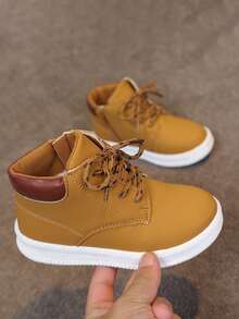 1 Paio di Stivali Piatti Unisex alla Moda, Comodi Stivali per Bambini Ammortizzanti e Antiscivolo, Adatti per Uso Quotidiano e Attività all'Aperto in Primavera e Autunno - Giallo - Visualizzare 8