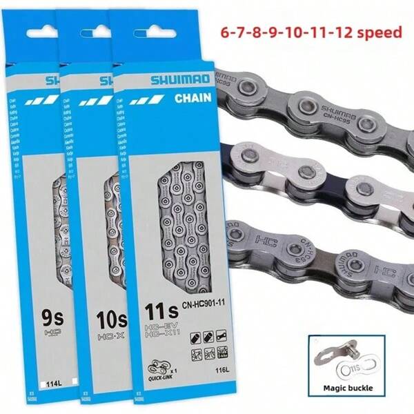 6/7/8/9/10/11/12 Gang Fahrradkette 10v 11v 12v 116/126L MTB Mountainbike Komplettgänge Original Ketten Fahrradteile Zubehör MTB Rennrad Fahrradkette