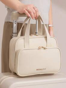 1pc Portable PU Leather Makeup Bag, Large Capacity Professional Cosmetic Organizer Pouch With Zipper, Brush & Pencil Holders, Waterproof Material, Multi-Compartment Design, Easy To Clean, Multifunctional Travel Toiletry Bag, Suitable As Birthday, Mother's Day, Christmas Gift, Beach Bag, Back To School Toiletry Bag - Multicolor - View 9