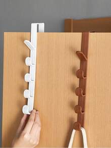 2个装立式门后多功能挂钩 门后免打孔收纳架 挂包钩 宿舍衣柜床头挂衣钩 挂衣架 塑料挂钩 适用于卧室、客厅、宿舍、卫生间门上、家居用品 (白色、黑色、棕色) - 彩色 - 查看 2