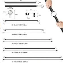 1 件优质水晶窗帘杆，适用于多种窗帘，安装简便，承重能力强，多种尺寸可选，适用于窗户，可调节窗帘杆，适用于卧室、客厅