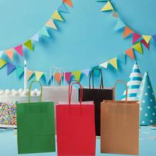 30pcs Light Purple Gift Bags, Simple And High-End, Used For Gift Packaging DIY Item Storage Gift Paper Bags Birthday Gifts Halloween Candy Packaging - 彩色 - 查看 4