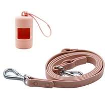 Coleira de PVC para cães com 17 opções de cores | Inclui dispensador de saco para cocô em ABS | Anti-estouro, anti-engasgo, à prova d'água, fácil de limpar | Ganchos giratórios duplos de liga de zinco, acessório para coleira anti-animais de estimação - Multicolorido - Ver 39