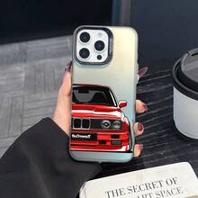 غطاء هاتف بتصميم سيارة سباق ذو تدرج لوني بالليزر، موضة، متوافق مع هواتف آيفون 16 و 17، مناسب لمناسبة عيد الهالوين قطعة واحدة - رمادي - مشاهدة 1