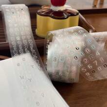 铝箔贴纸卷，压花银色小卷计划器和纸胶带，PET字母，星星，三叶草，极简主义小元素装饰 - 均碼 - 查看 5