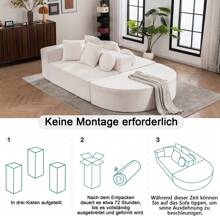 Vollkomprimiertes knochenloses Sofa – Modernes modulares Wolkensofa für Wohnzimmer & Schlafzimmer | Segmentiertes Design, bequemer Chenille-Stoff, hautfreundlich, keine Montage erforderlich | Schlankes Design, platzsparend, XXL-Komfort, Sofalandschaft, Premium-Sofas