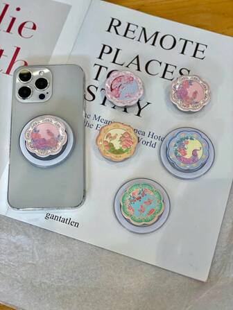 Vintage Floral Magnetic Phone Grip Stand, Multi-Function Expandable Holder Compatible With All Phones