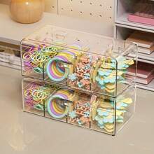 1pc Classic Polished Plastic Jewelry Storage Box With Snap Closure - Dustproof & Waterproof Transparent Desktop Organizer Box, Can Store Necklaces, Rubber Bands, Hair Clips, Hair Ties - Also Suitable As Desktop Jewelry Box, Cable Organizer Box, Small Card And Accessory Storage Box - Clear - View 11