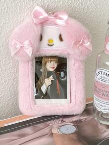 1pc  Melody &  Plush Card Holder, Cute Campus Badge Case With Keychain, Soft Hanging Card Wallet For ID And Access Card - Official Licensed Product