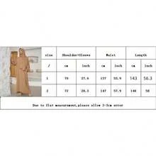 1 件时尚休闲带袖头巾，穆斯林长袍吉尔巴布连衣裙，伊斯兰服装适合女性日常穿着 - 彩色 - 查看 2