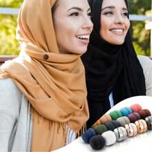 18个磁性丝巾夹，多色磁性丝巾别针纽扣，女士百搭小磁性丝巾夹，连衣裙适用 - 彩色 - 查看 3