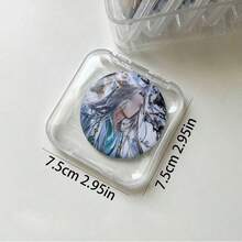 1pc/12pcs Transparent PS Peripheral Badge Holder Sealed Square Display Case - Clear - View 2