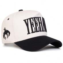 1Piece Men Letter Embroidered Patchwork Baseball Cap Outdoor Adjustable Sunscreen Leisure Hat Spring Autumn Travel Tourism Beach Vacation - Multicolor - View 3