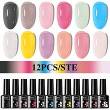 TARTU TARTU Conjunto de 12 Peças de Esmalte de Gel 8ml em Tons de Rosa Nude, Rosa, Roxo, Vermelho, Cinza, Borgonha e Marrom MAR, 12 Cores de Esmalte de Gel Semi-Permanente, Remoção por Imersão para UV/LED, Para Salão e Arte de Unhas DIY em Casa, Presente para Meninas