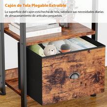 Estantería Alta de 5 Niveles con Cajón, Librero Estilo Industrial con Acabado Rústico, Mueble Organizador para Sala, Oficina o Recámara, Estantería para Libros y Decoración - 1 - Ver 5