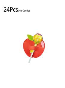 48Pcs Candy Holder Cards Pencel Apple Paper Cards For Lollipop Decorations, First Day Of School Party Supplies,Welcome Back To School Decoration, Teachers Party Favors