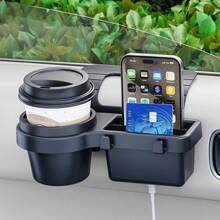 Portable Car Door Cup Holder, Beverage Rack, Side Door Car Window Phone Slot, Hanging Storage Rack, Car Organizer With Dual Hooks And Charging Port
