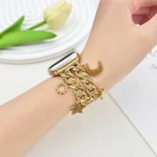 Silbernes Herz-Kreuz Lederarmband, geeignet für Apple Watch 38/40/41/42/44/45mm