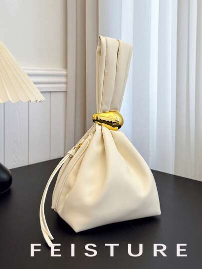 1 件褶皱女士手提包，时尚奢华手提包，适合日常外出、约会、通勤