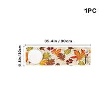 1/25pcs Autumn Maple Leaf Watercolor Table Runner, Seasonal Colorful Botanical Farmhouse Kitchen Home Decor, Thanksgiving Party Supplies, Holiday Gift, Room Decoration, Dining Table Decor - XYZQ37 - View 11