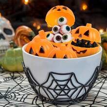 12pcs/6pcs/1pc Halloween Pumpkin Candy Buckets, Mini Pumpkin Buckets With Lids Kids Toy, Gag Toy Alternative - Yellow - View 10